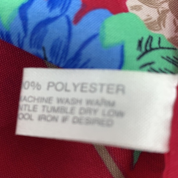 Vintage Glentex red floral sheer scarf - Picture 3 of 5